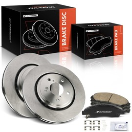 A-Premium 12.59 inch (320mm) Front Vented Disc Brake Rotors + Ceramic Pads Kit Compatible with Select Honda and Acura Models - Pilot 2016-2022, MDX 2017-2020, Ridgeline 2017-2023, 6-PC Set