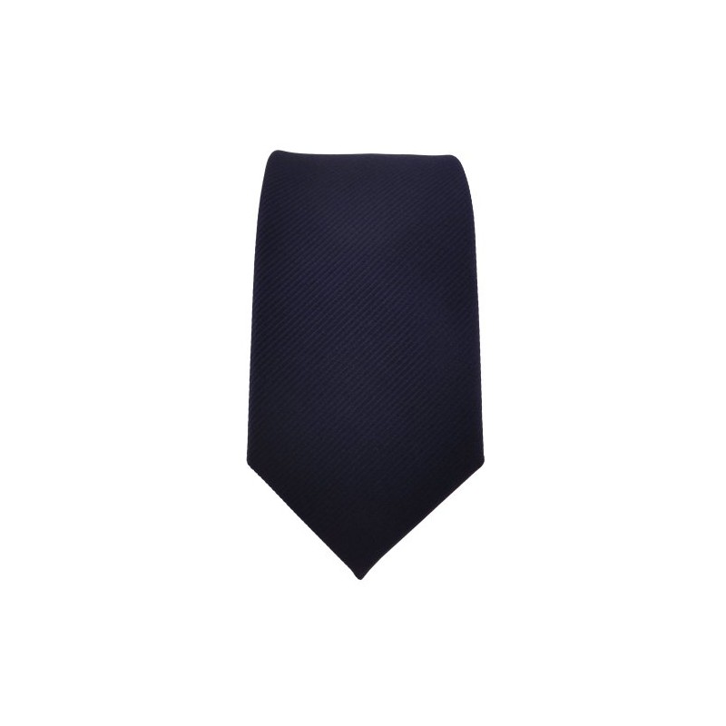 TigerTie - Slim Designer Tie in Plain Rips Patterned, Blue,