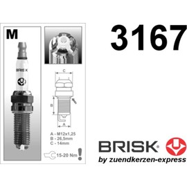 BRISK Premium Racing MOR14LGS 3167 Spark Plugs (Pack of 4)