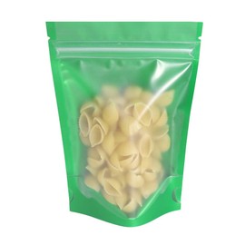 QQ Studio Matte Green Translucent Window Poly Plastic Zipper Seal Bags for Freeze Dried Candy, Pet Treats, Dried Foods Packaging Bags with Tear Notch (500, 5.12" x 7.09")