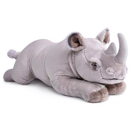 Tiny Heart Rhino Plush Animal, Cute Simulation 55 cm / 22 in Rhino Plush Animal Series, Realistic Soft White Wild Rhino Home Decoration Toy, Suitable for Boys and Girls