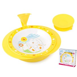 lulabi Bunny Melamine Dinner Plate Warm with Non-Slip Base, Yellow