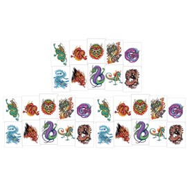 Large Dragon Ink Temporary Tattoos for Party Favor/Party Activity - 30 Sheets - Series 3