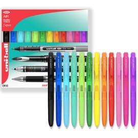 uni-ball Signo UMN-155-07 Gel Ink Retractable Rollerball Pen - 0.7mm Fine - 1 of Each Colour - Pack of 12 - In Cardboard Wallet Packaging