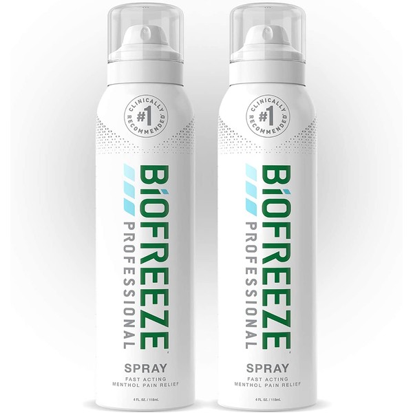 Biofreeze Professional Pain Relief Spray, 4 oz. Aerosol Spray, Colorless, Pack of 2