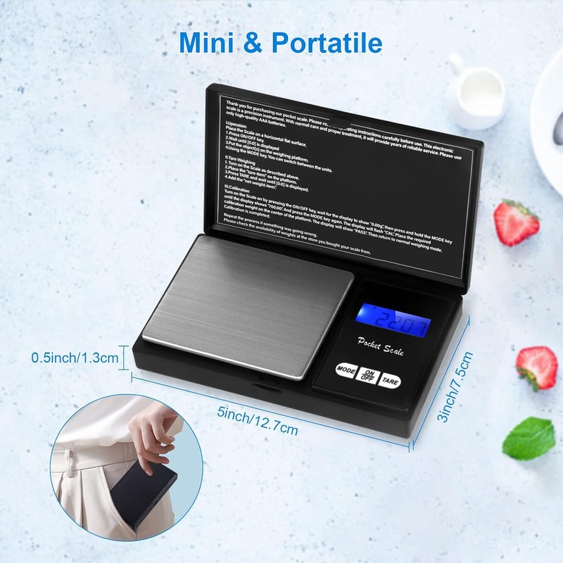 Digital Mini Scale, 200g 0.01g/0.001oz Pocket Jewellery Scale, Digital Grams
