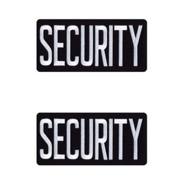 Large Security Patch With Velcro for Security Guards 11.5" x 4.5" for use with Vests, 2 Pack