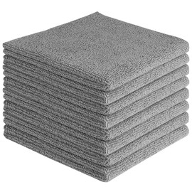 AIDEA AIDEA Microfibre Cloth Pack of 8, Multifunctional Reusable Cleaning Cloths, Lint Free Streak Free Washable Cloth Duster for House, Kitchen, Car, Motorbike, Windows 30 x 30 cm, Grey