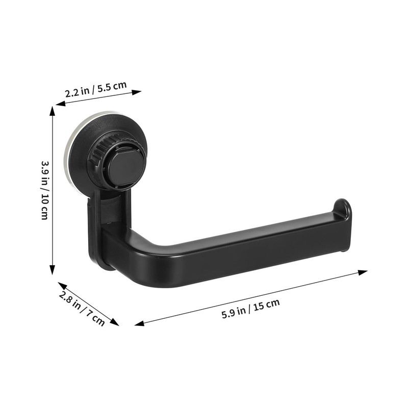 Suction Cup Toilet Paper Holder Wall Mount Matte Black Abs