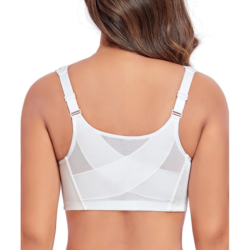 Curyon Women's Front Closure Back Support Minimizer Bra Full Figure