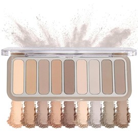 9 Colors Matte Naked Eyeshadow Palette Neutral Nude Smoky Eye Shadow Pallet Gray Taupe Brown High Pigmented Ultra-Blendable Waterproof Long Lasting Makeup Palettes Suitable for Older Women - Colour: #1 Peach Style