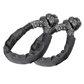 INVICTUS 2 Pack Synethetic Soft Shackle Gray 1/2 INCH X 20 INCH Maximum Break Strength with Black Protective Sleeve Compatible with Sailing SUV ATV 4X4 Truck Jeep Recovery Climbing Towing