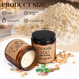 Fumete 4 Pcs Thank You Candles 3.5 oz Scented Candles Employee Appreciation Gifts Thank You for Being Awesome Inspirational Candle for Teacher Coworker Nurse Gifts, 4 Fragrances (Classic,Brown)