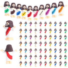 Amorgours 120Pack Little Jesus Figures, Mini Jesus Figurines in Bulk, Baby Tiny Jesus Love You Figures Rubber Toys to Hide and Seek for Religious Party Favors Easter Egg Stuffers Sunday School