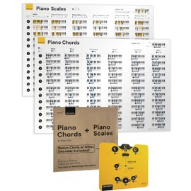 Noisy Clan Piano Poster Bundle - Scales, Keys, Chords and Circle of Fifths. Poster 25" x 24" Canvas Wrapped Folded Make Music Theory Easy and Play More With These