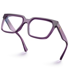 VISOONE Rectangle TR90 Blue Light Blocking Glasses Computer Eyewear with Preppy Look for Women and Men Cougar