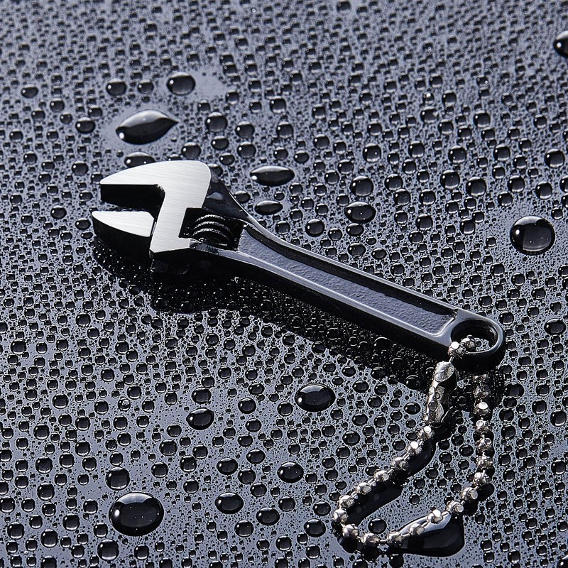 Chumia 3 Pieces Mini Adjustable Wrench Set, Black Spanner with