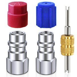 R12 to R134a Conversion Kit, 1Pair R12 to R134a Convert Adapters, R12 to R134A AC Retrofit Fitting Adapter Kit, R12 to R134a Adapter Fittings, Fits for Car AC Air Conditioner Refrigerant System