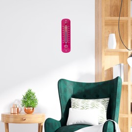 Lantelme Outdoor Garden Thermometer Metal 19 cm Pink Analogue Also for Home Indoor Room Office Retro Vintage Garden Thermometer Outdoor Thermometer