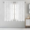 DWCN Floral Lace Sheer Curtains - Rod Pocket Window Voile