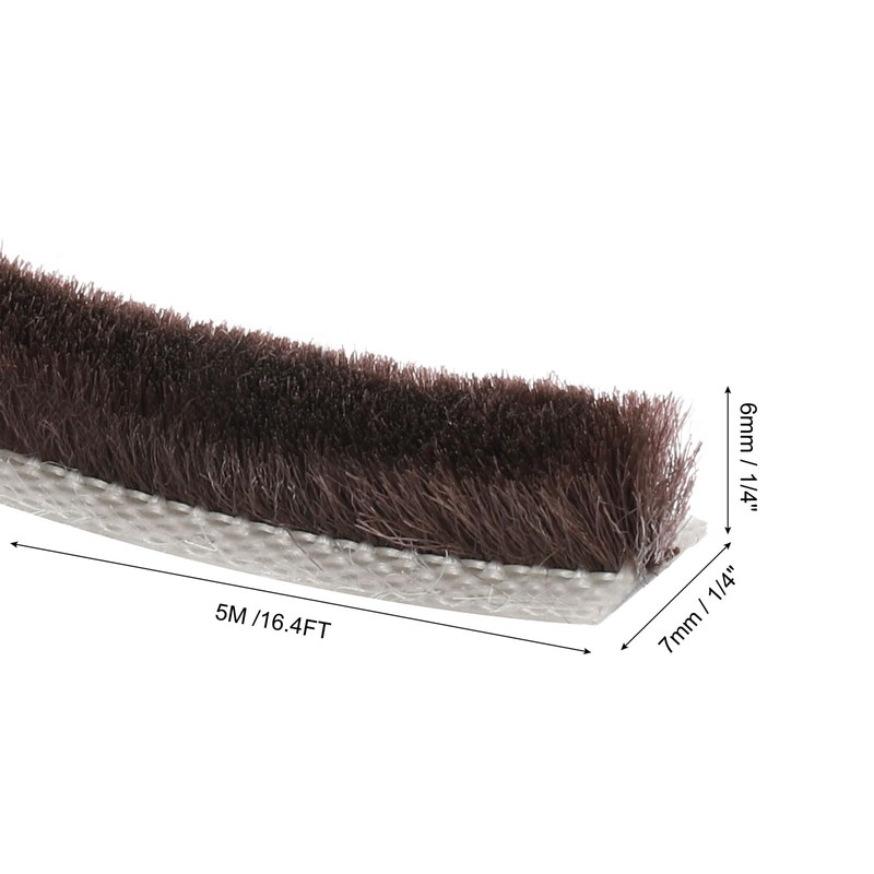uxcell Self Adhesive Brush Seal Weather Stripping 1/4" x 9/32"