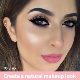 evpct Kaely 2Pcs Black Magic Microblading Dual-Ended Eyebrow Contouring Pen Brow Pencil, with 4 Brush Micro-Fork-Tips Applicator and Precise Brush-Tip, Hair Like Strokes, with Dual-ended Eyebrow Brush