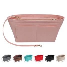 Soyizom Felt Handbag Organiser Purse Organiser Felt Insert Bag Organiser Multi Pockets Shopping Bag in Bag for Women (X-Large, Pink)