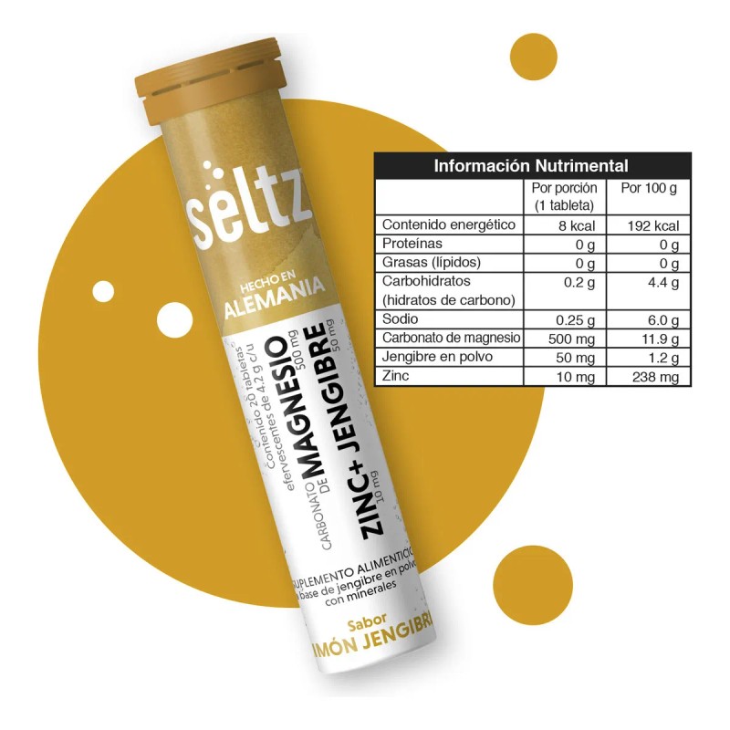Magnesio+zinc+jengibre Seltz 6 Pack Tabletas Efervescentes