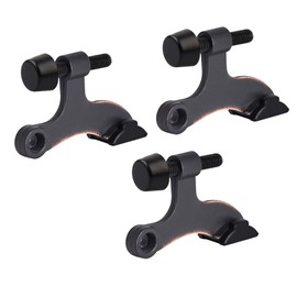 HOMOTEK 3 Pack Hinge Pin Oil Rubbed Bronze Door Stopper,Adjustable Deluxe Heavy Duty Door Stopper 2-1/2"x1-3/4",with Black Rubber Bumper Tips