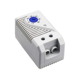 Temperature Controller, KTS011 0-60℃ Adjustable Compact Electric Mechanical Thermostat Switch, Normally Open, Blue Buttom,