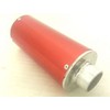 Red CNC Exhaust Can, Strap & Bracket For 110 cc