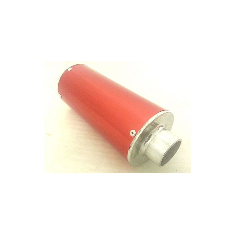Red CNC Exhaust Can, Strap & Bracket For 110 cc