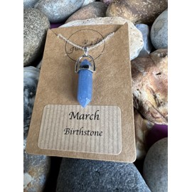 Birthstone Hexagon Crystal Necklaces, Birth Month, Crystal Gifts, Crystals, Crystal Monthy Of Birth (March - Blue Aventurine)