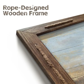 Rustic Farmhouse Wood Wall Art: Country Framed Picture Decor Barn Windmill Print Farm Scene Painting Rural Countryside Artwork for Home Bedroom Living Room