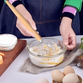 Edelstahl Holländischer SchneebesenDänischer Schneebesen mit MehlschaberBrotteig Schneebesen MixerPremium Schneebesen mischen für Die Brotherstellung Küche Mixer Zubehör-Werkzeug Für Die Küche