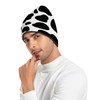 Sinestour White Cow Print Beanie Hats for Men Women Soft