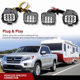Nilight 4 Pin Trailer Wiring Harness Kit 55585 Vehicle Standard 4 Way Connector Custom for 2006 2007 2008 2009 2010 2011 2012 2013 2014 Honda Ridgeline Simple Fit Hitch