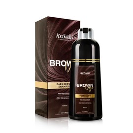 KooSwalla Brown 3 in 1 Hair Dye Shampoo for Gray Hair, Natural Color With Herbal Ingredients for All Types 400ml