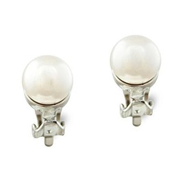 White 10mm Clip-On Faux Pearl Stud Earrings - Bridal Earrings
