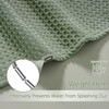 PANGSINNE Green Stall Shower Curtain Waffle Weave Fabric, Luxury Waterproof