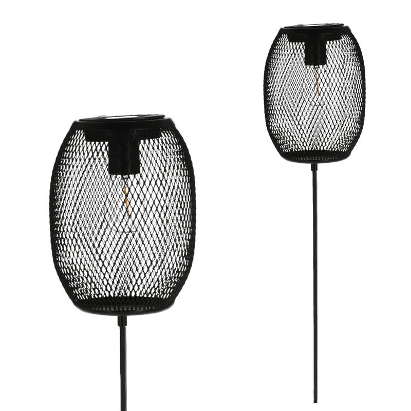 Cepewa LED Solar Garden Stake | Black 14 x 18