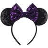 CLGIFT Red Sparkle and Dark Purple Mickey Ears, Silver, Gold,