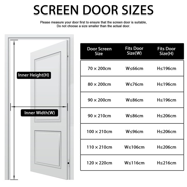YRH Magnetic Fly Screen Door - Heavy Duty Self-Sealing Mesh,Powerful