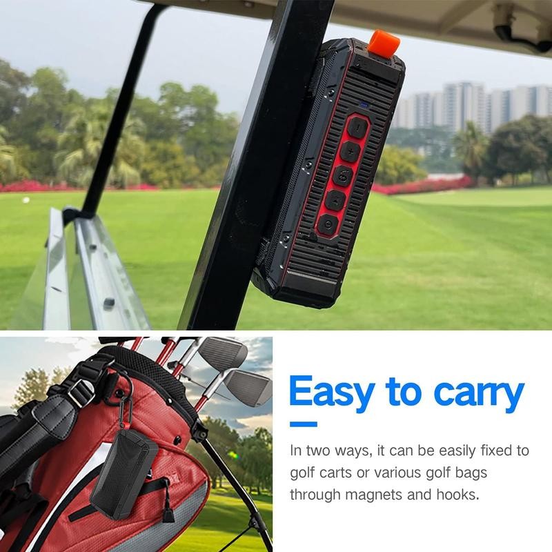 Portable Magnetic Bluetooth Golf Speaker – Wireless, Waterproof (IPX6), Shockproof,