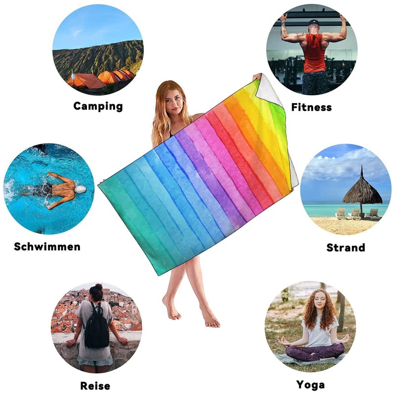 Zomer Beach Towel Large 90 x 180 cm Quick-Drying Microfibre