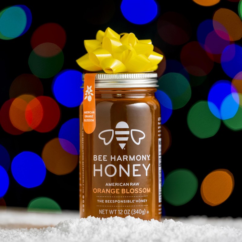 Bee Harmony Orange Blossom Raw Honey, 12 OZ (Pack of