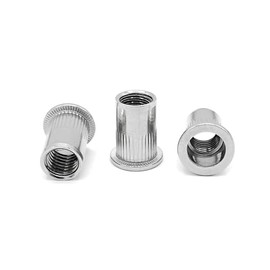 NOLDAR | Flat Head Rivet Nuts A2 Stainless Steel (AISI 304) Blind Rivet Nut M5 Threaded Rivets 10 x 13 mm (Pack of 100)
