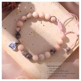 Chuchoter Perfect Teen Girls Gifts,To My Daughter/Granddaughter/Niece Bracelet,Sweet Heart Natural Stone beaded Bracelet,Birthday Christmas Valentines Graduation Gifts (Daughter-pink)