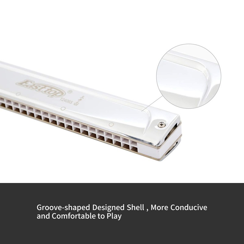 East Top 24 Hole Tremolo Harmonica in Low D -