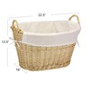 Household Essentials Wicker Laundry Basket with Handles, Handwoven Willow, Removable